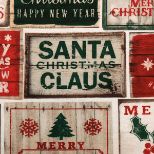 TELA NAVIDAD LETREROS OLD SCHOOL