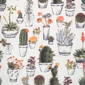 TELA CACTUS CON FLOR