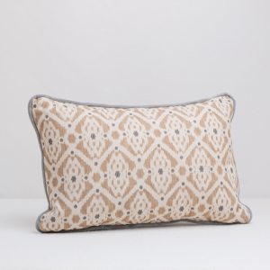 Cojín Lino ikat tierra