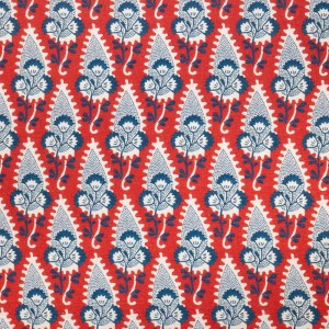 TELA LINO PAISLEY ROJO