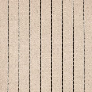 Tela de tapicería con fondo beige y crudo trenzado y raya negra tejida
