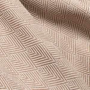 Tapicería geométrica dibujando como flechas hacia abajo en color beige y blanco