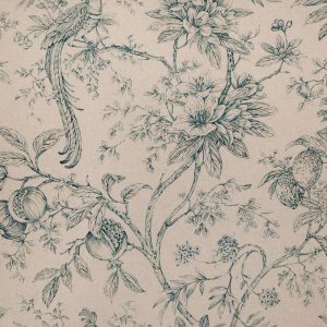 Tela Lino Pájaros Louise Claro