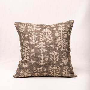 COJIN LINO BOTANICOS MARRON