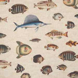 Tela Lino Fauna Marina