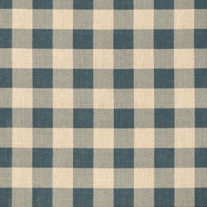 Tela Lino Cuadros Vichy Denim